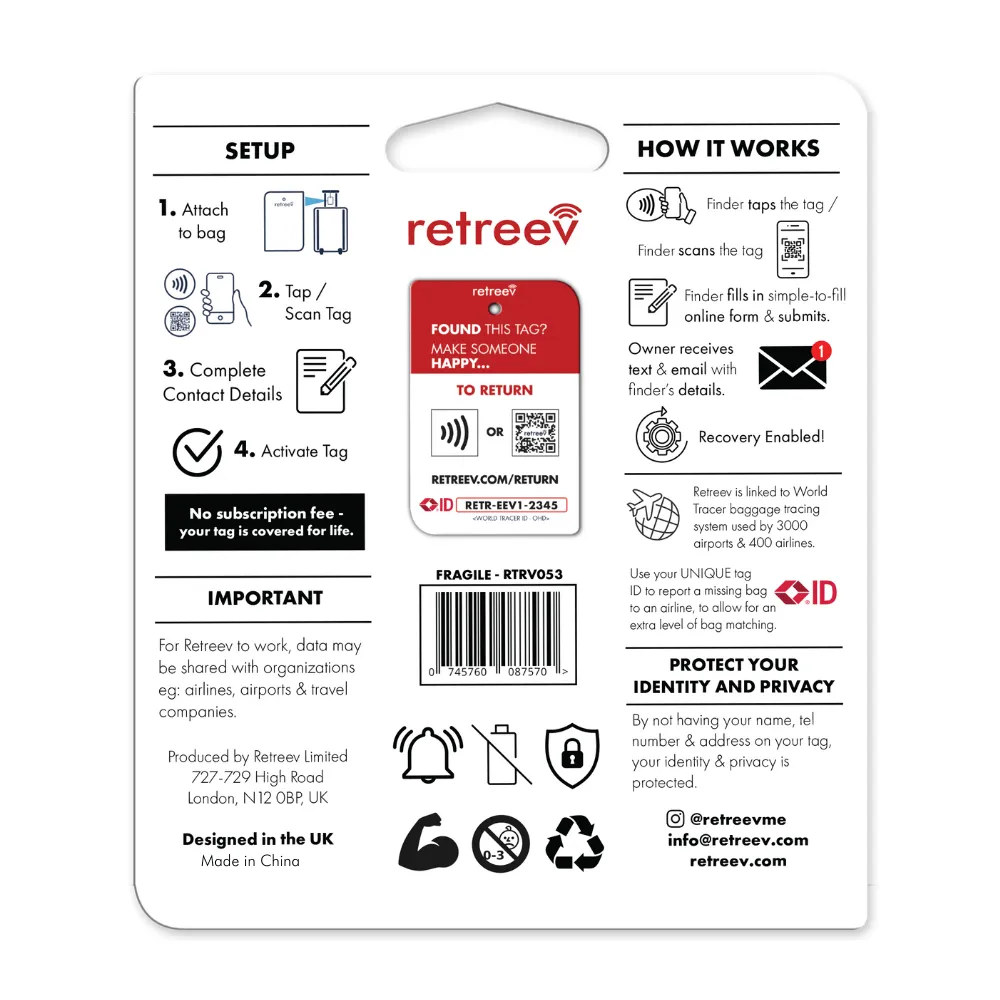 Retreev Smart Tag - Fragile