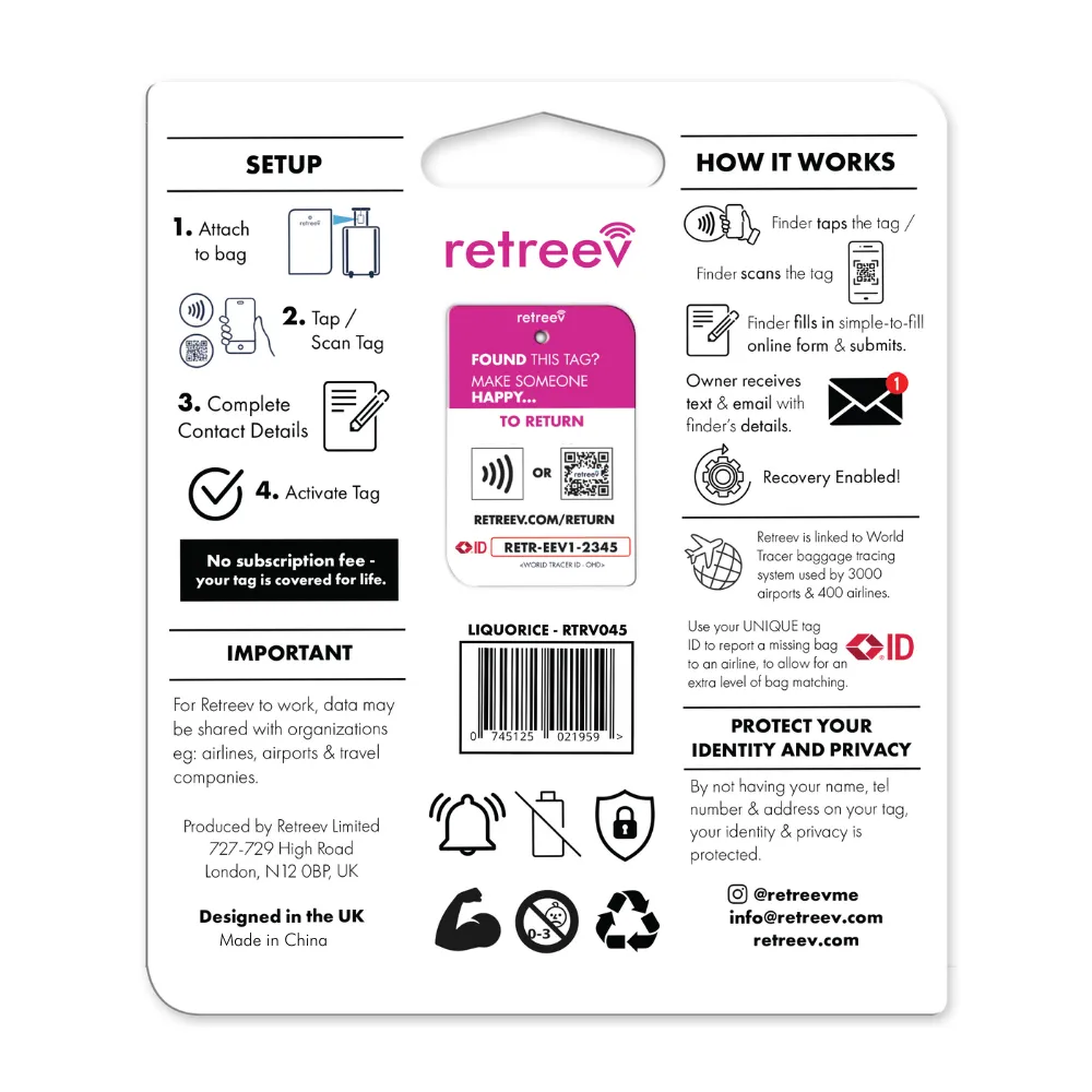 Retreev Smart Tag - Liquorice