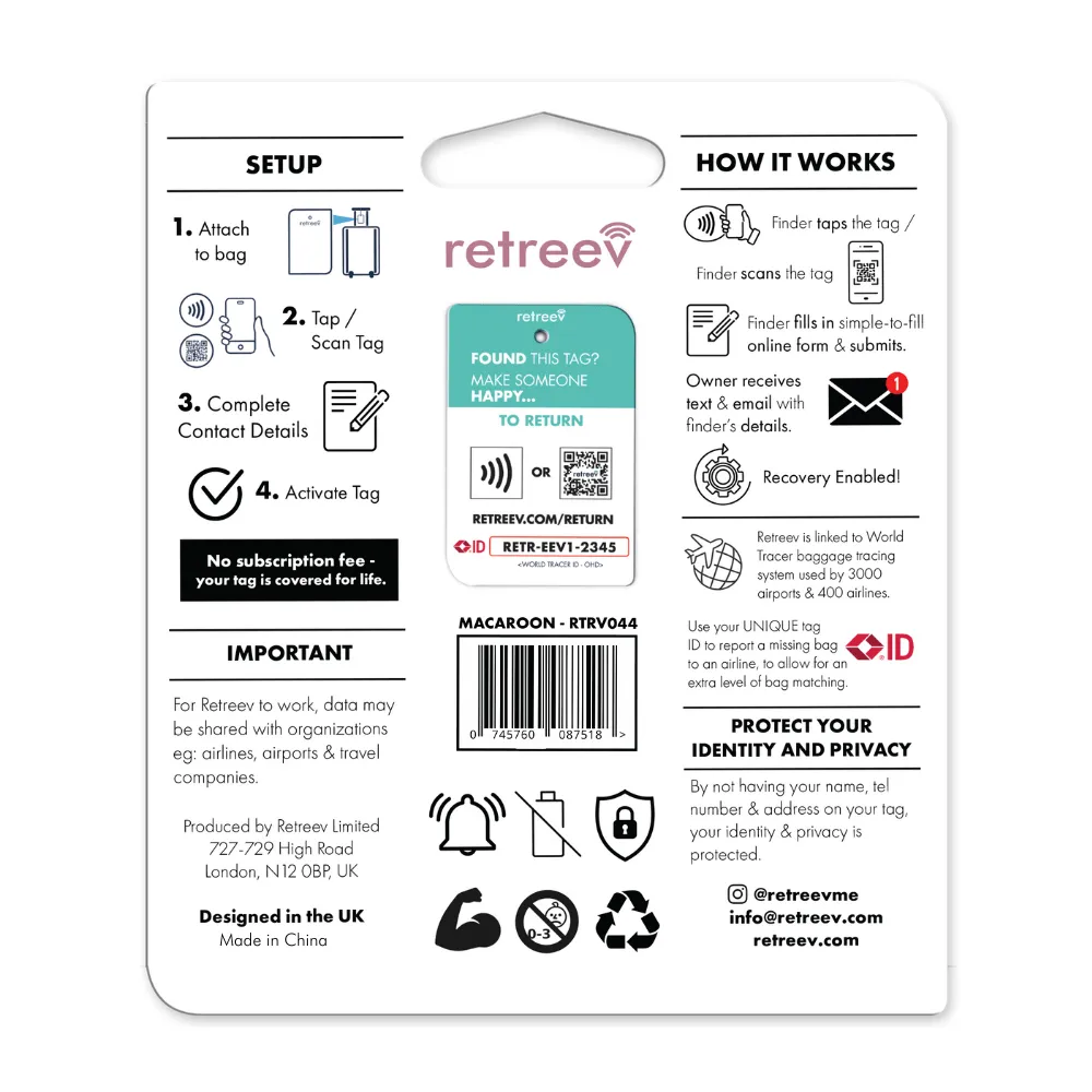Retreev Smart Tag - Macaron