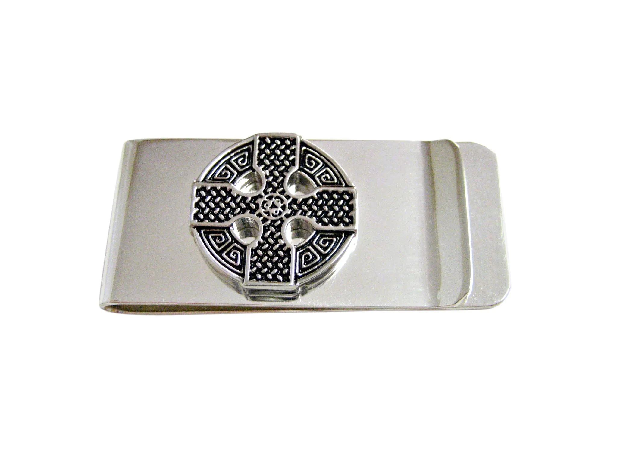 Round Celtic Cross Design Money Clip