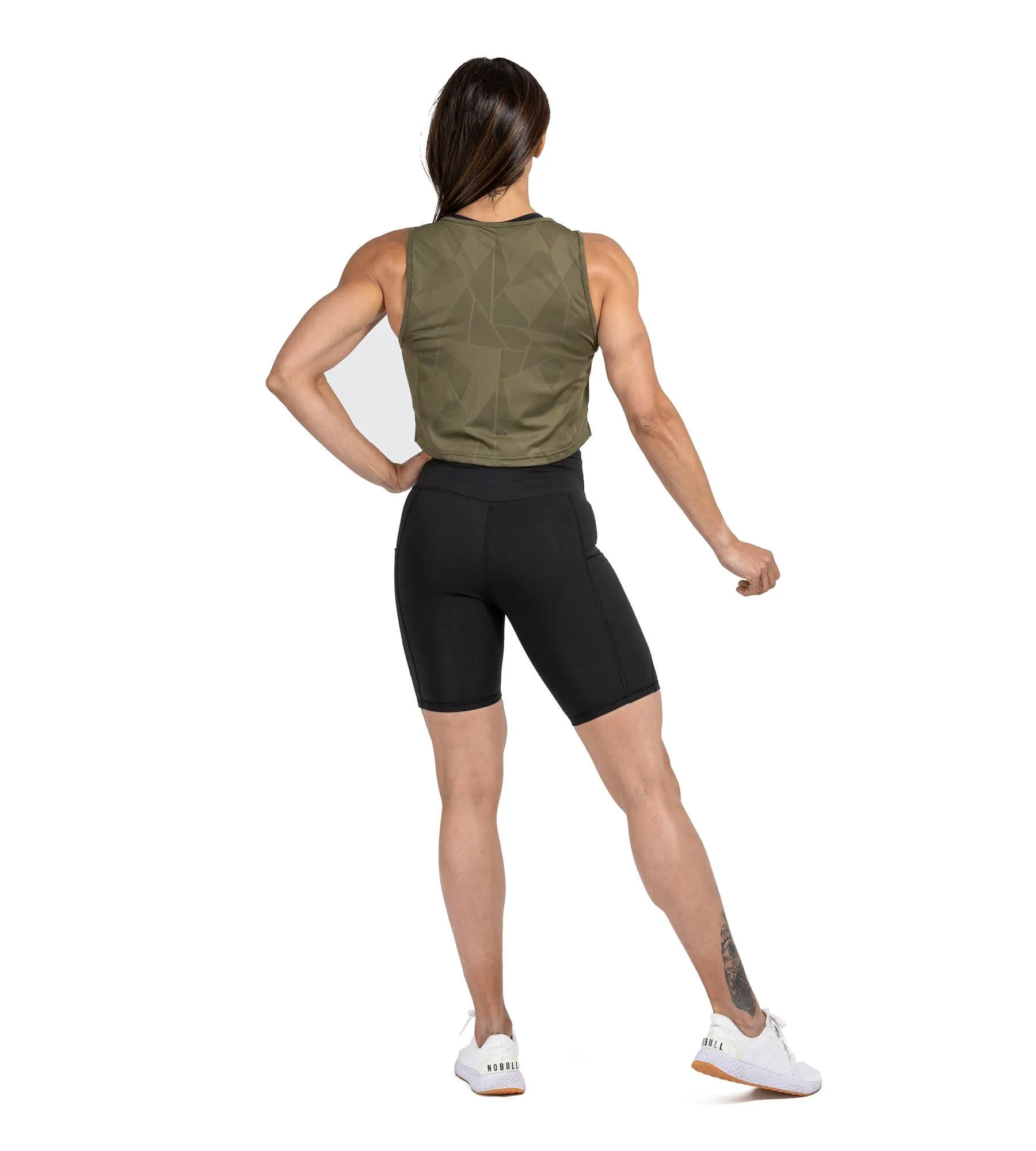 Sabre Crop Tank - Army Green