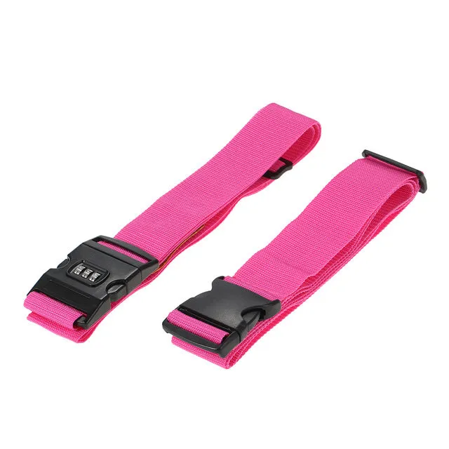 Set of 2 Travel Luggage Straps with 3 Dial Combo Lock