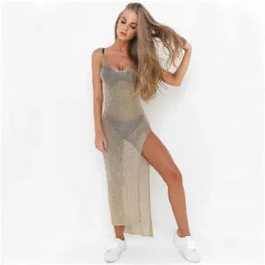 Sexy Mesh Beach Dress Cover Up Swimwear Sling Dress