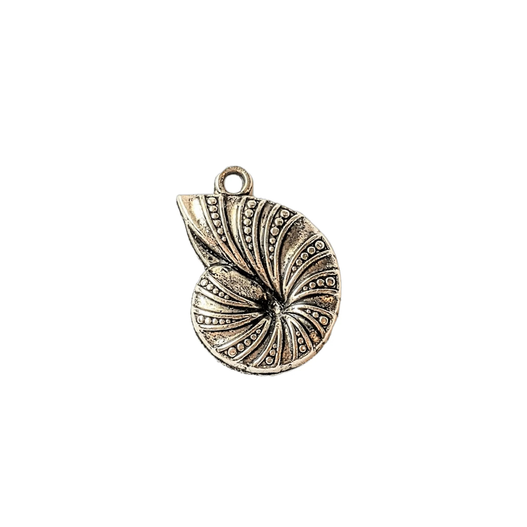 Silver Sea Snail Shell Charm Pendant