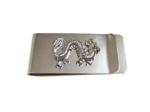 Silver Toned Full Length Dragon Money Clip