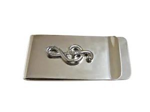 Silver Toned Musical Treble Note Money Clip