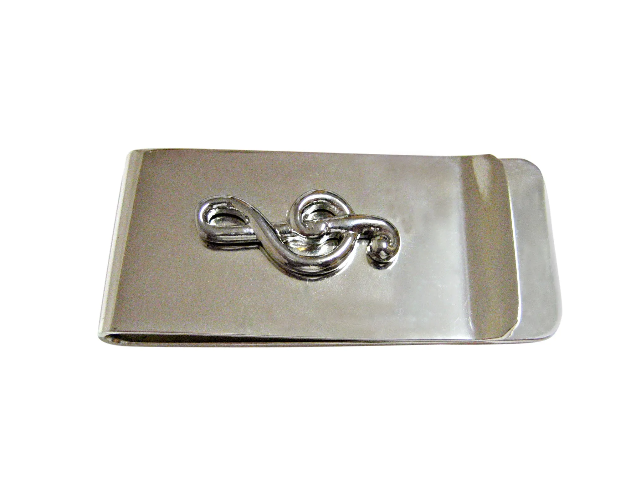 Silver Toned Musical Treble Note Money Clip