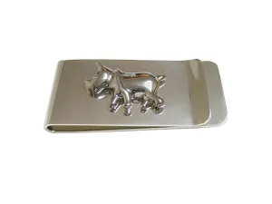 Silver Toned Rhino Money Clip
