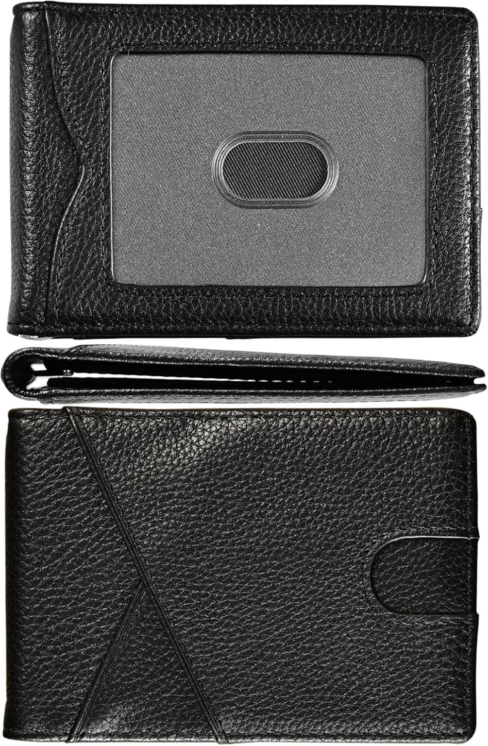 Slim Bifold Wallet for Men with Money Clip, RFID Blocking Genuine Leather Front Pocket Wallet