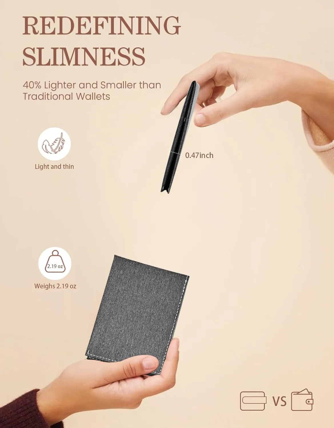 Slim Wallet for Men with RFID Blocking Minimalist Bifold Wallet
