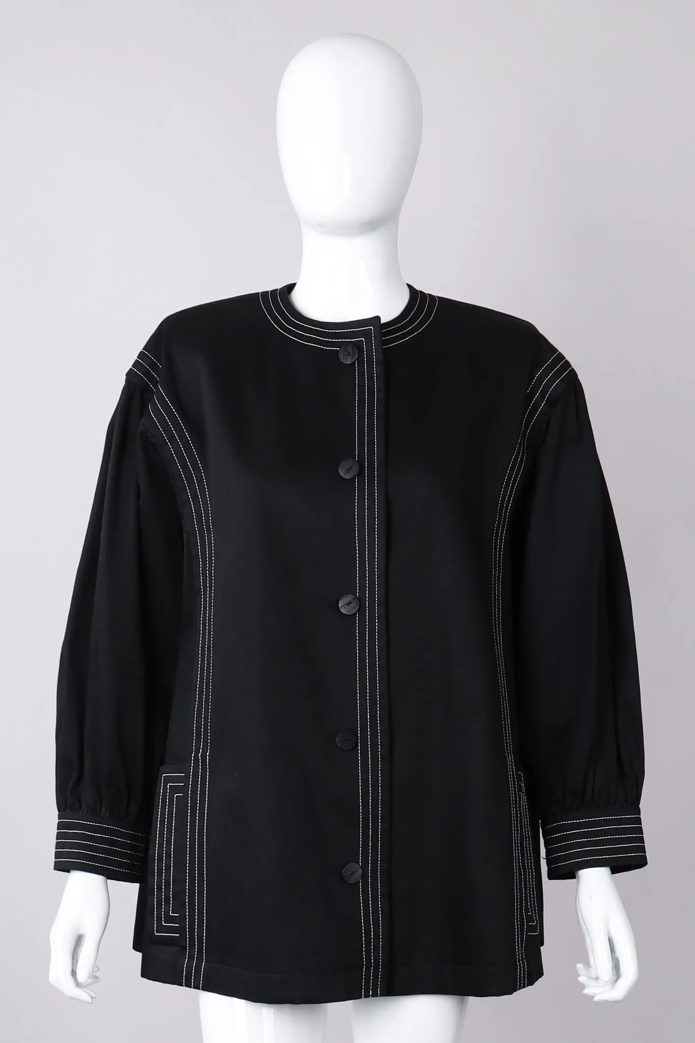 Topstitched Swing Coat