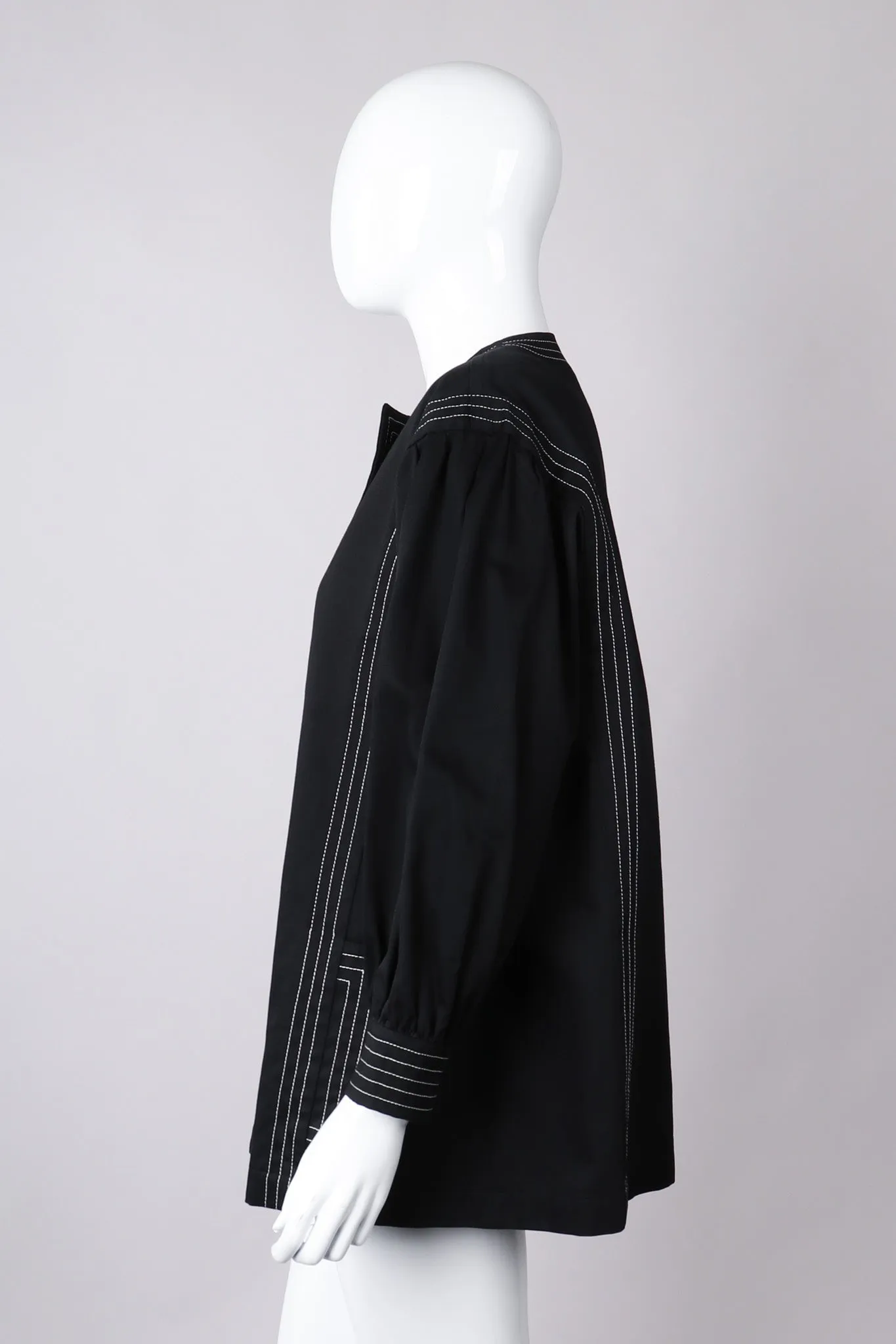 Topstitched Swing Coat