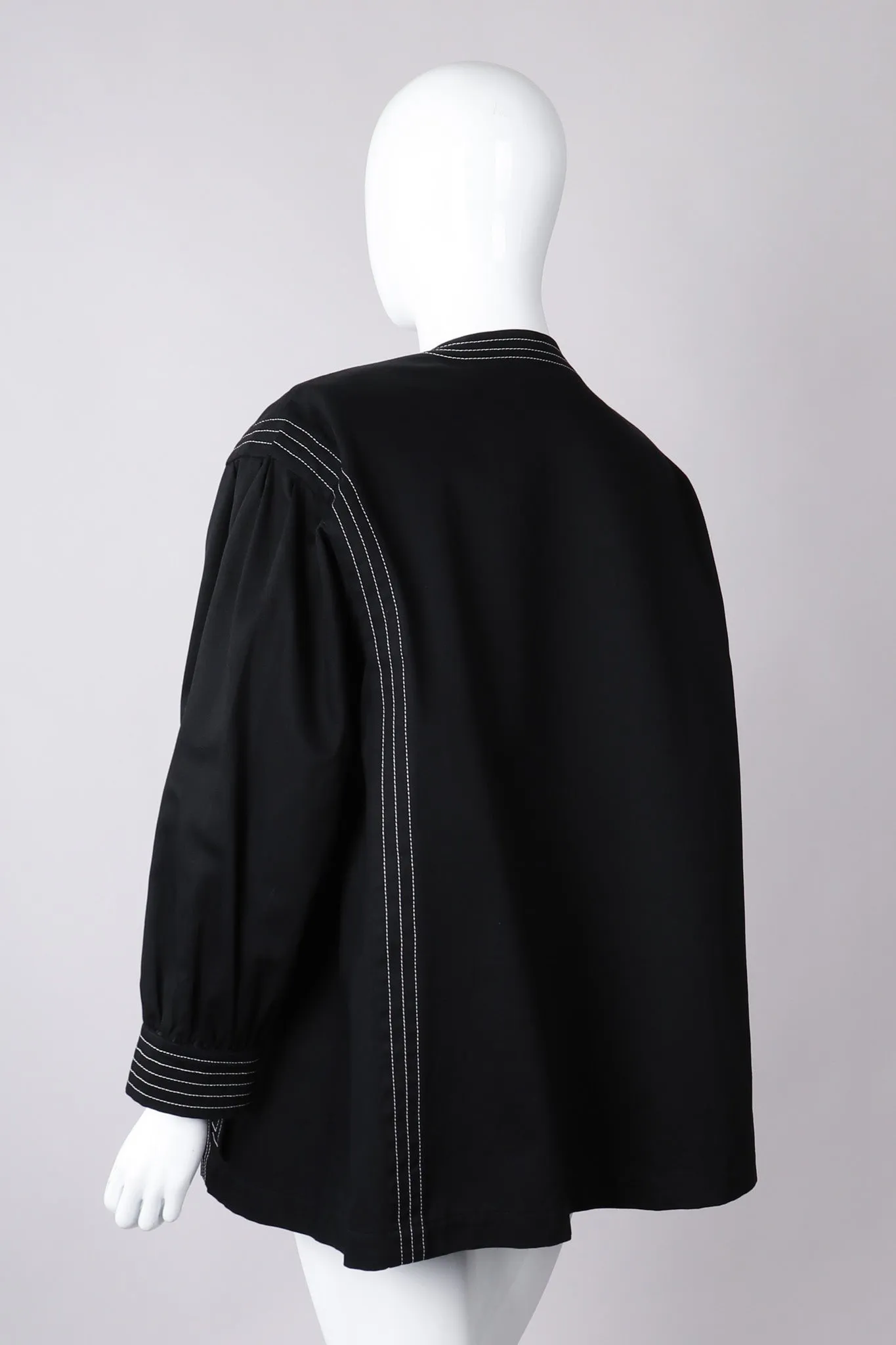 Topstitched Swing Coat