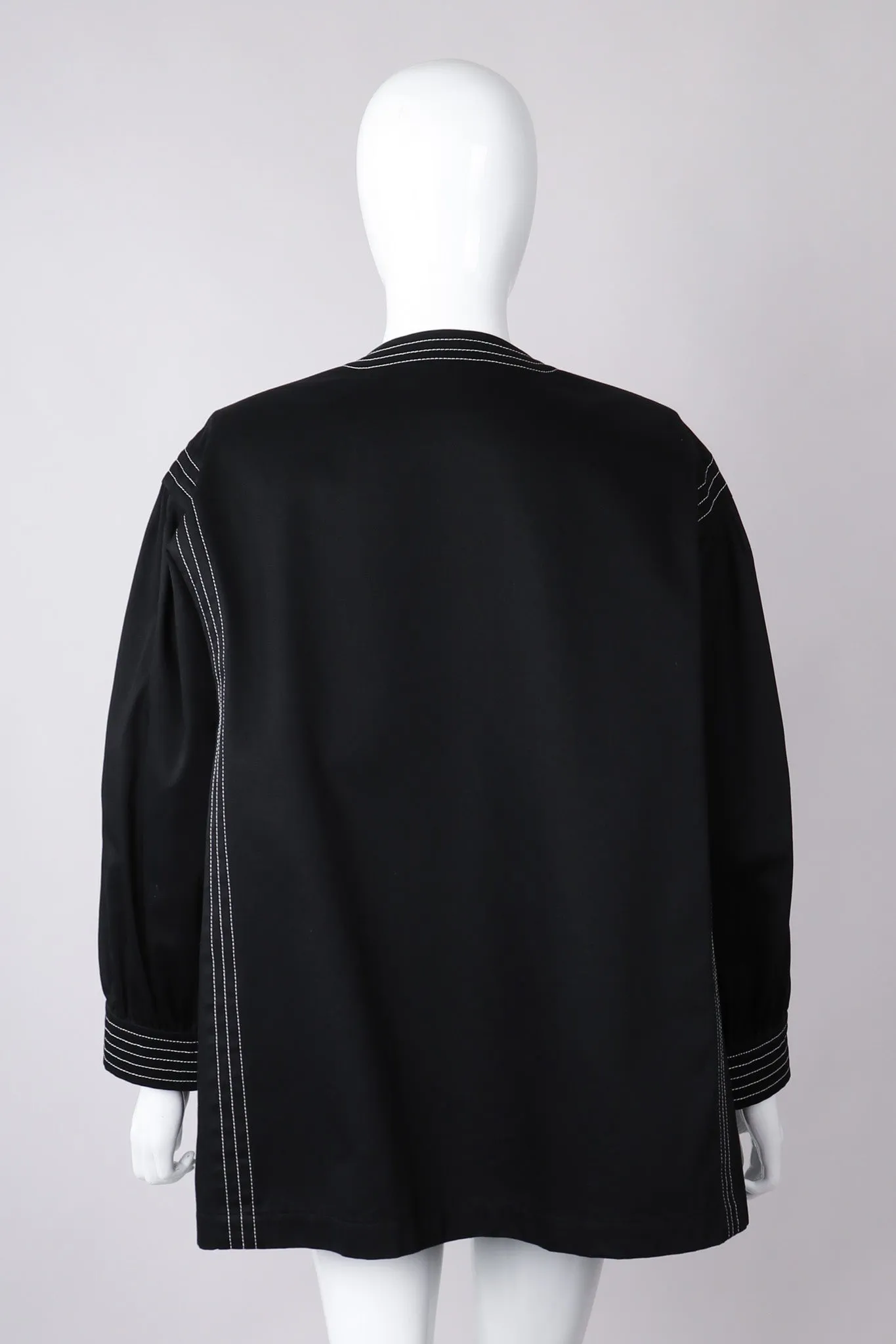 Topstitched Swing Coat