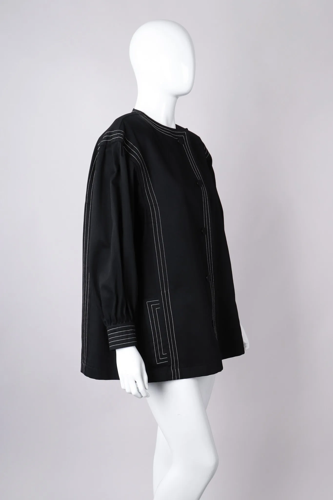 Topstitched Swing Coat