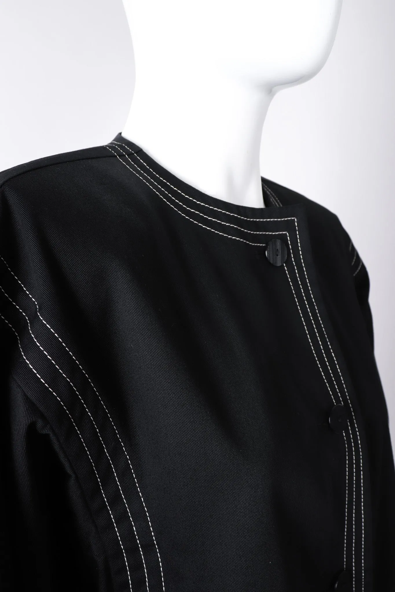 Topstitched Swing Coat