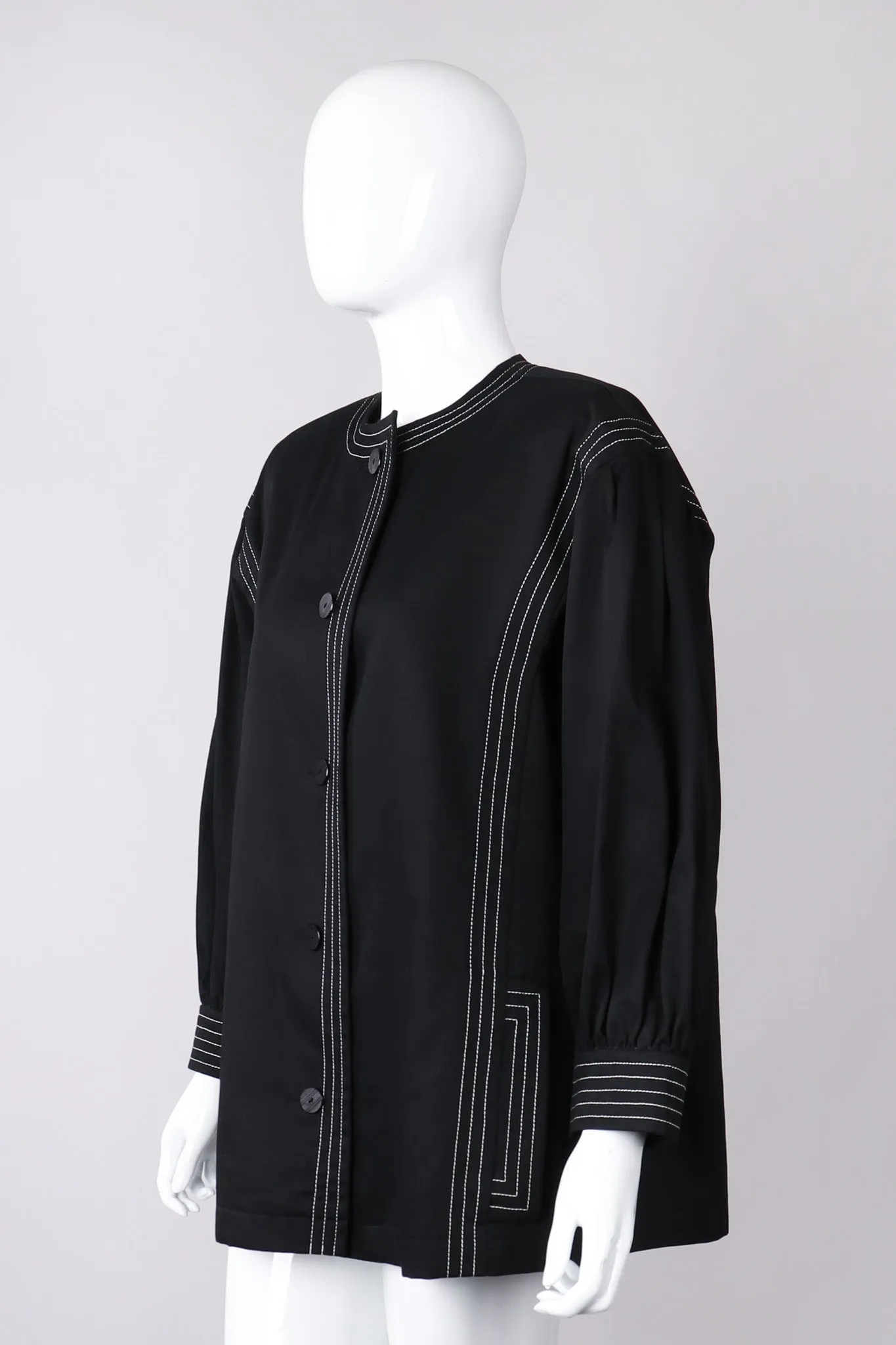 Topstitched Swing Coat