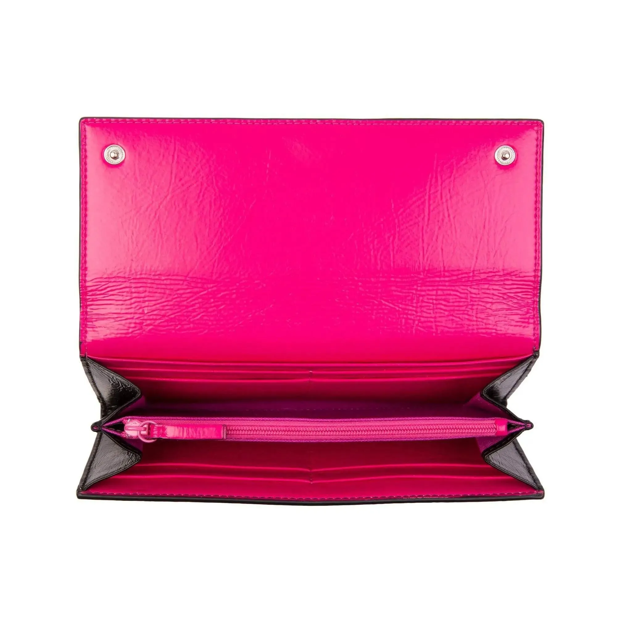 Vegan Esther Wallet - Black And Fucsia