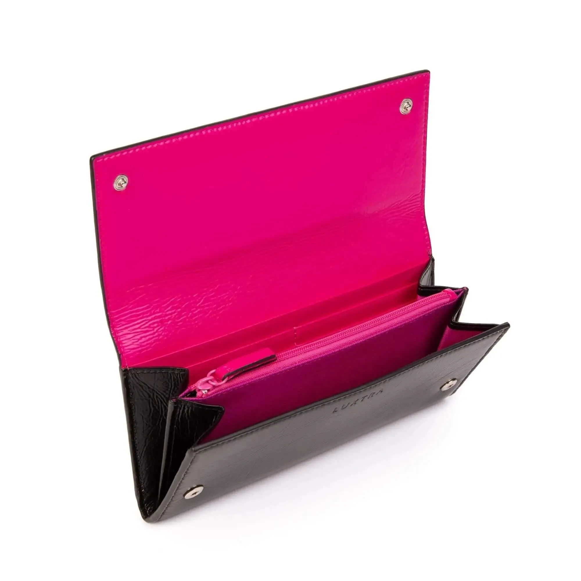 Vegan Esther Wallet - Black And Fucsia