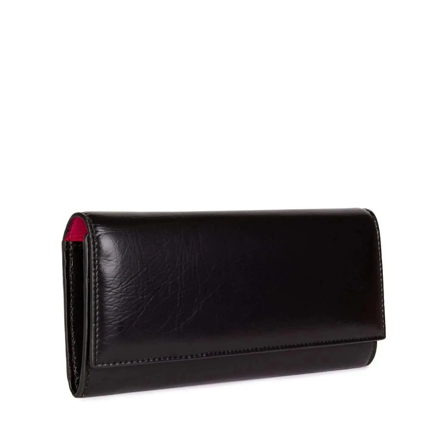 Vegan Esther Wallet - Black And Fucsia