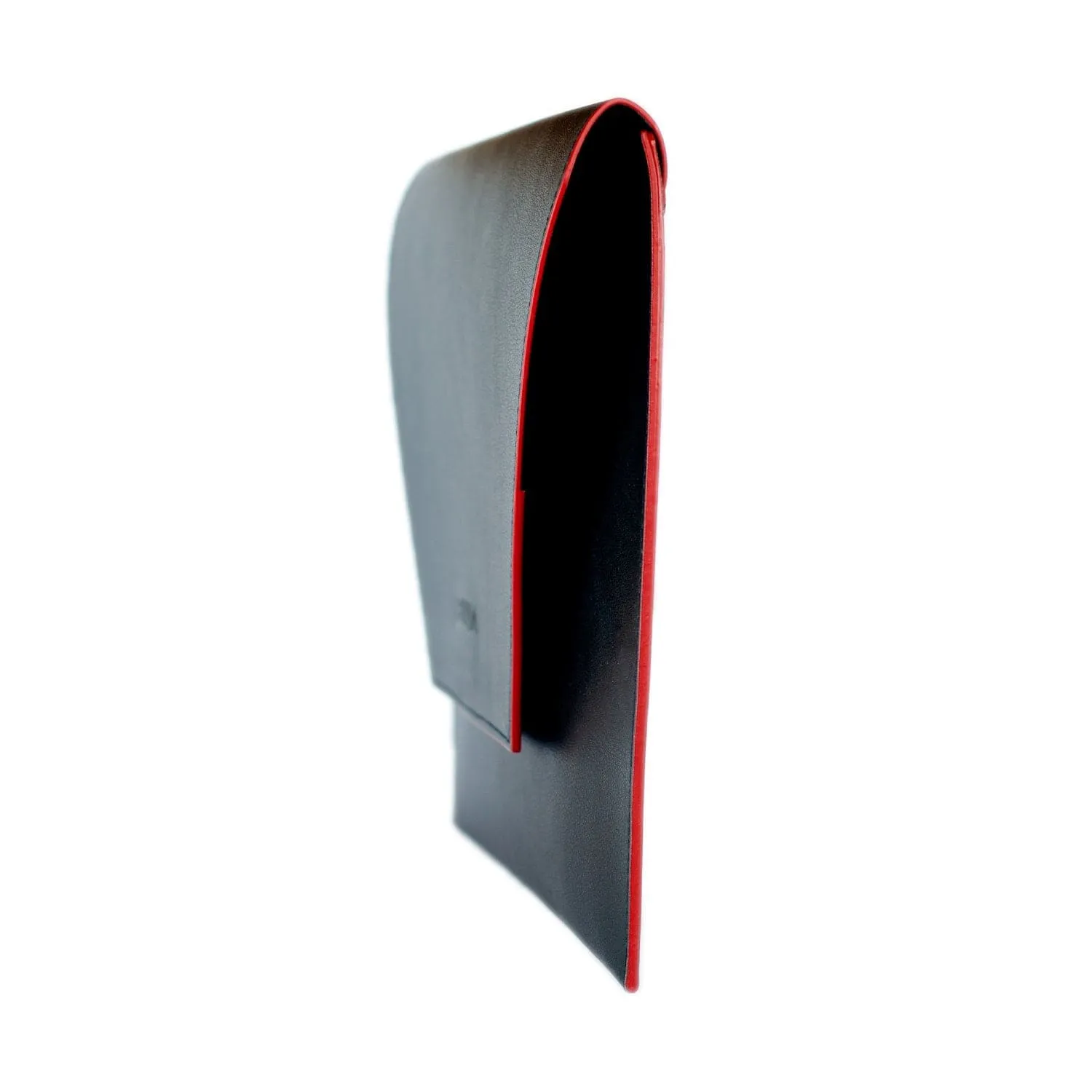 Versatile Vegan Leather Laptop Case | Black & Red