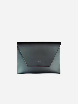 Versatile Vegan Leather Laptop Case | Black & Red