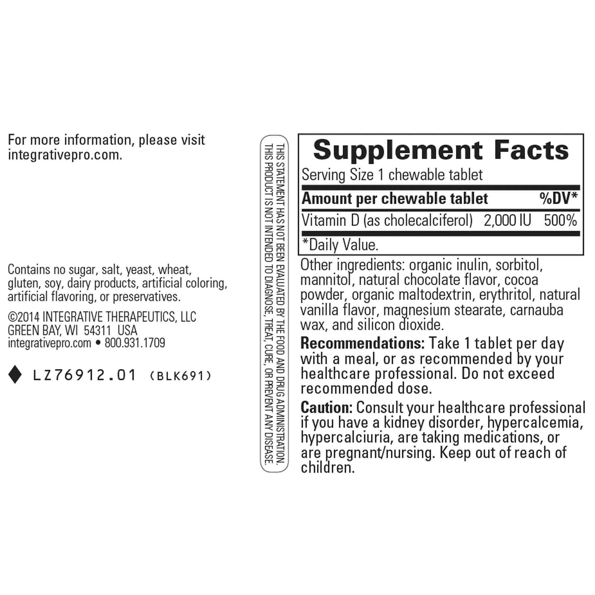 Vitamin D3 2000IU Chewable/Chocolate