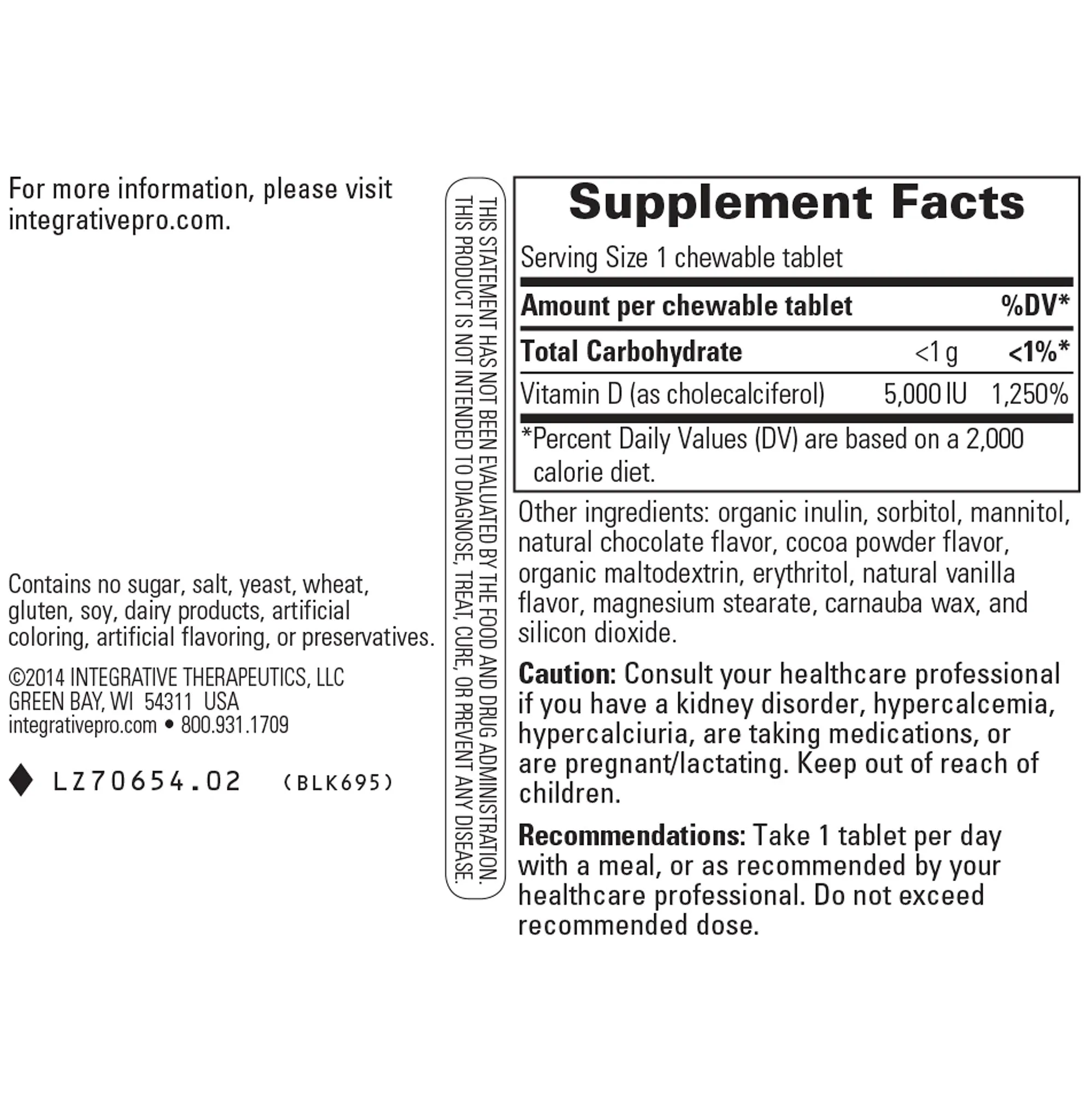 Vitamin D3 5000IU Chewable/Chocolate