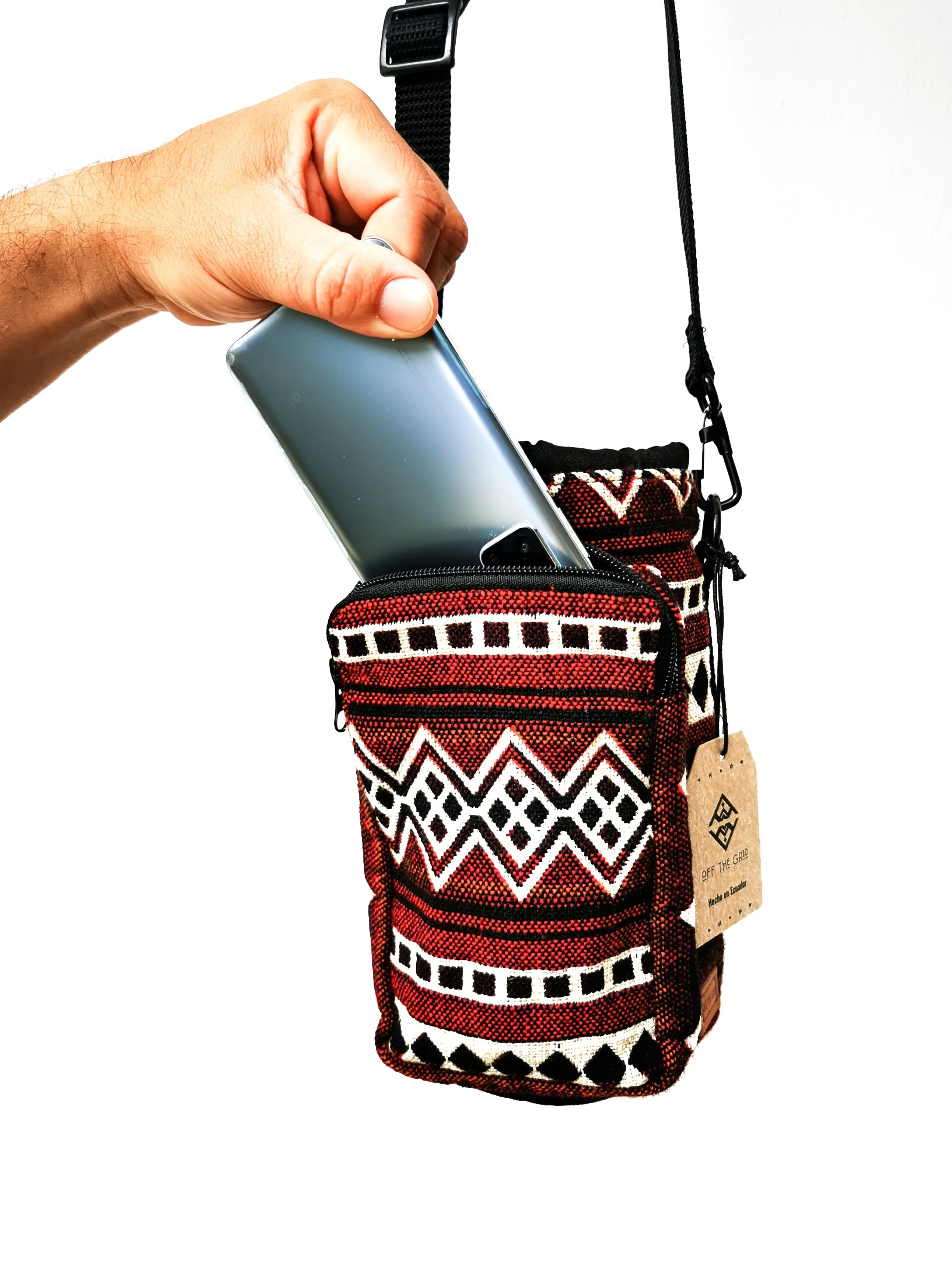 Water Bottle Sleeve Holder with Strap & Pocket | Vinicunca Maroon