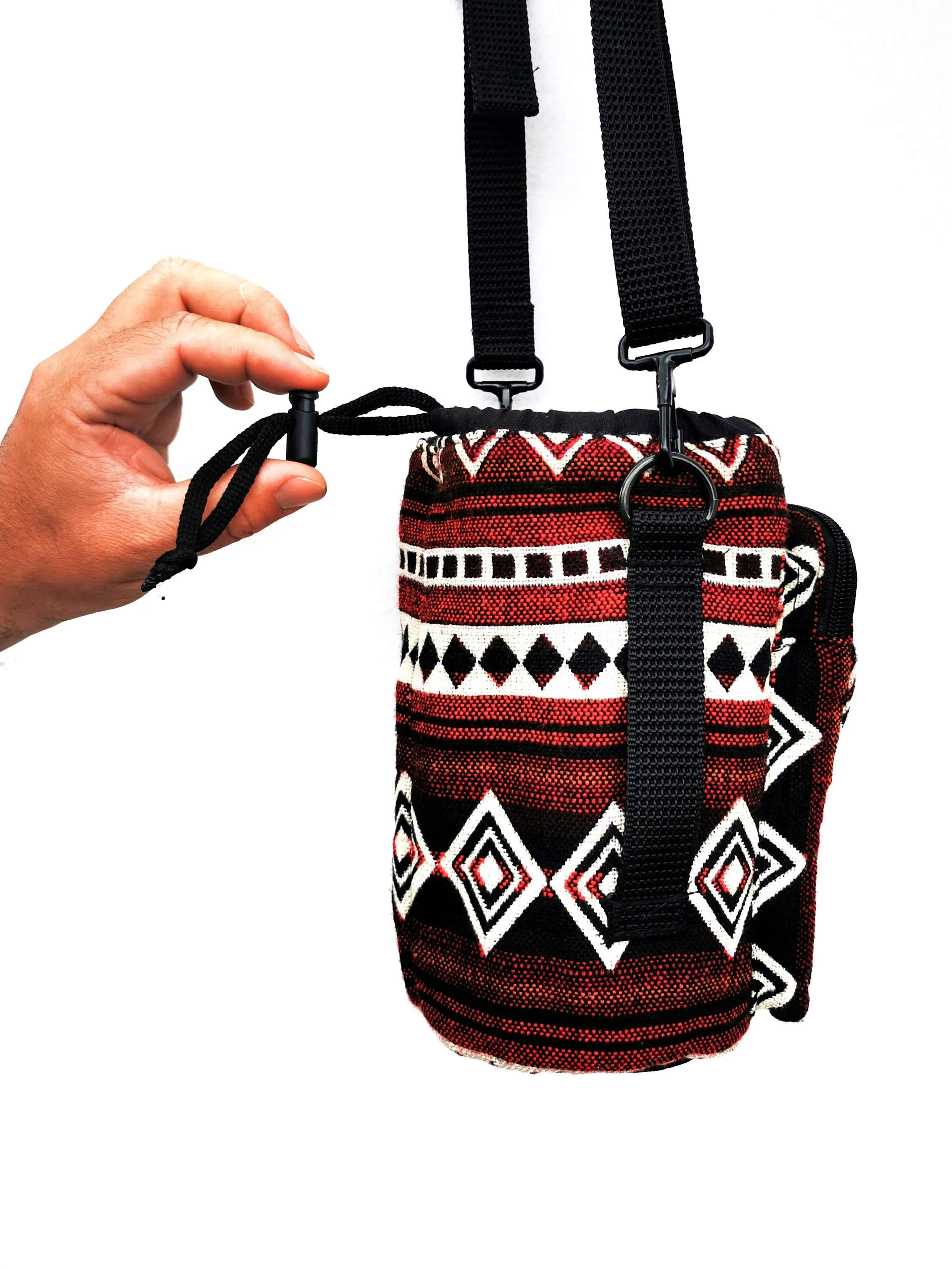 Water Bottle Sleeve Holder with Strap & Pocket | Vinicunca Maroon