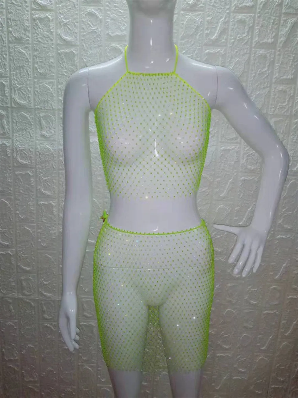 Weaving Mesh Top & Skirt