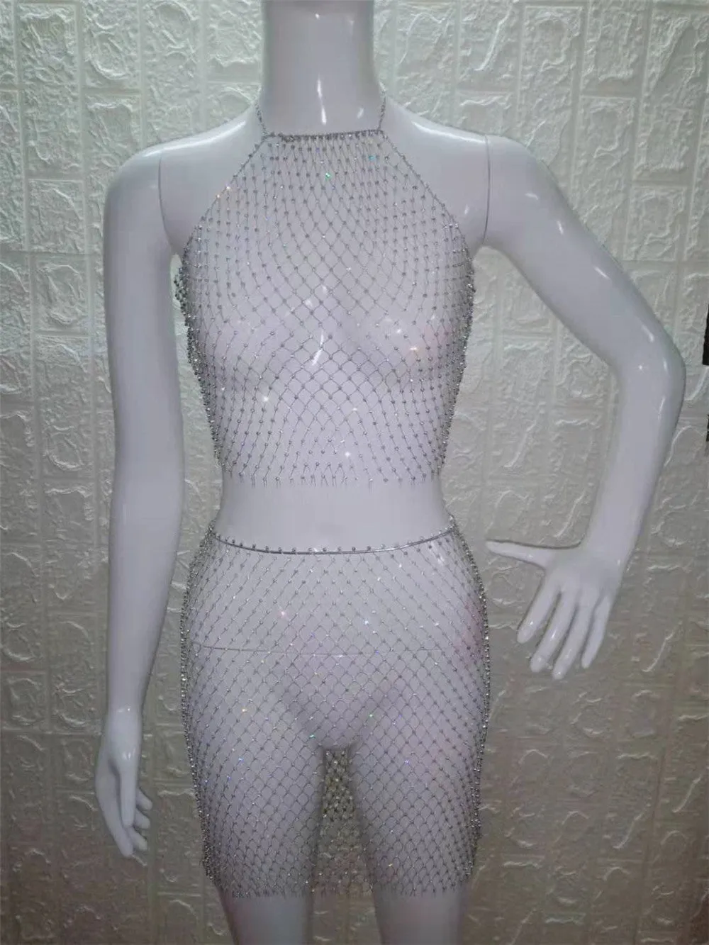 Weaving Mesh Top & Skirt