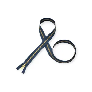 YKK Metal Gold Zip DK Navy