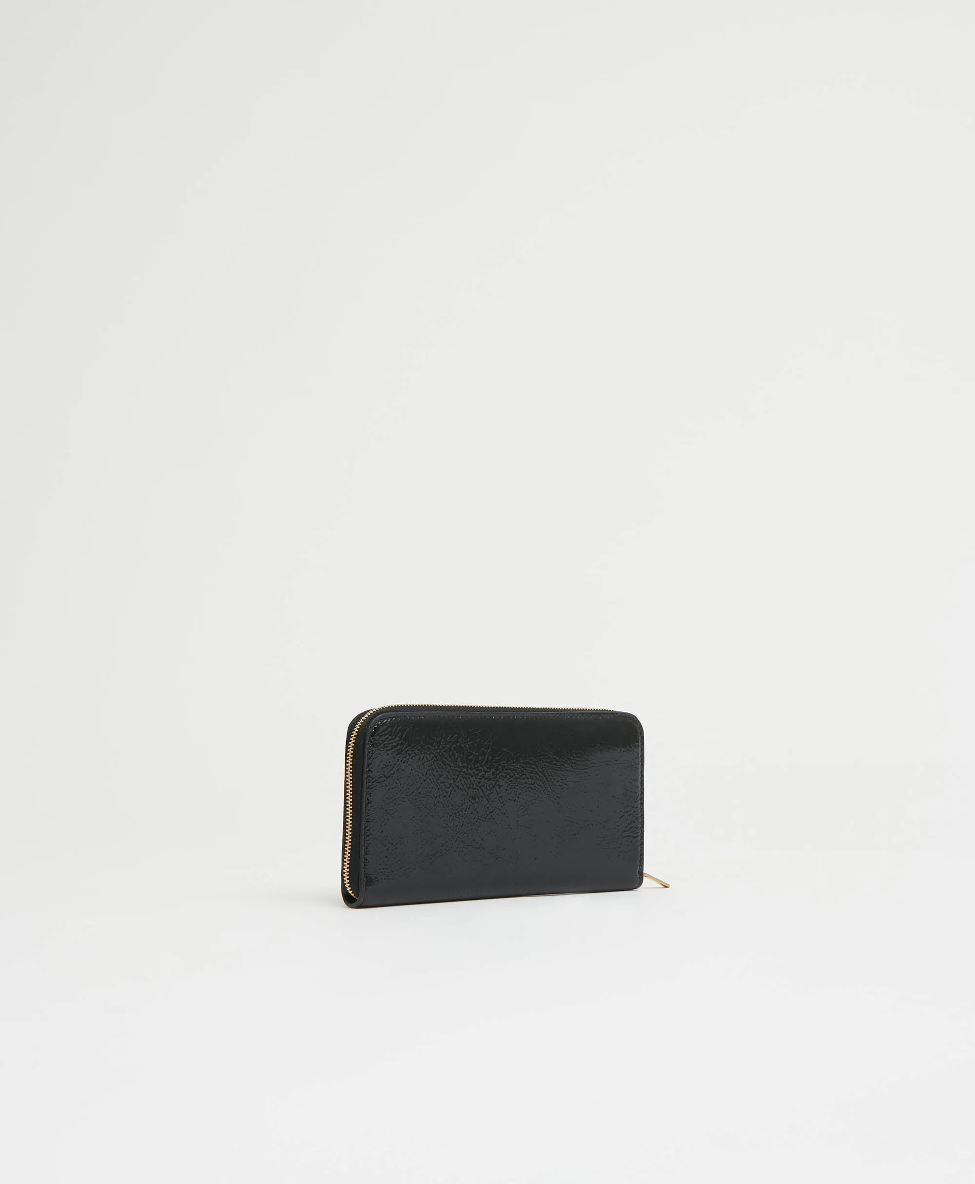 Zip Continental Wallet - Black Naplak